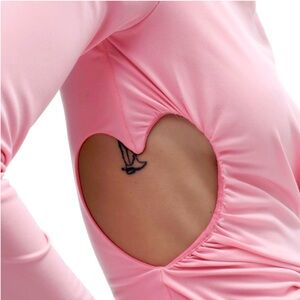 Zara pink bodysuit w side heart cut outs